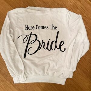 Wildfox White 'Here Comes The Bride' Sweatshirt Size Small